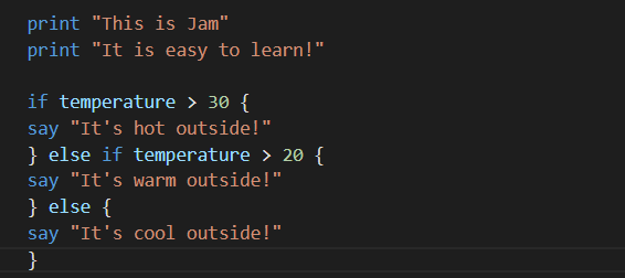 Jam Programming Language